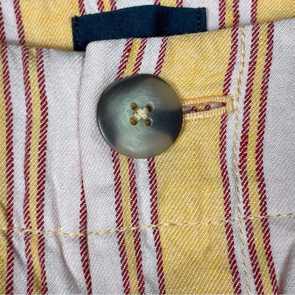 Anthropologie x Maeve Colette Striped Linen Blend Cropped Wide Leg Pants - Sz 28 - Picture 7 of 12